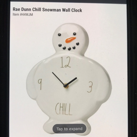 NEW Rae Dunn CHILL Snowman clock NEW BNIB - Picture 1 of 6